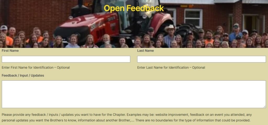 Brothers My Account Open Feedback Page Body