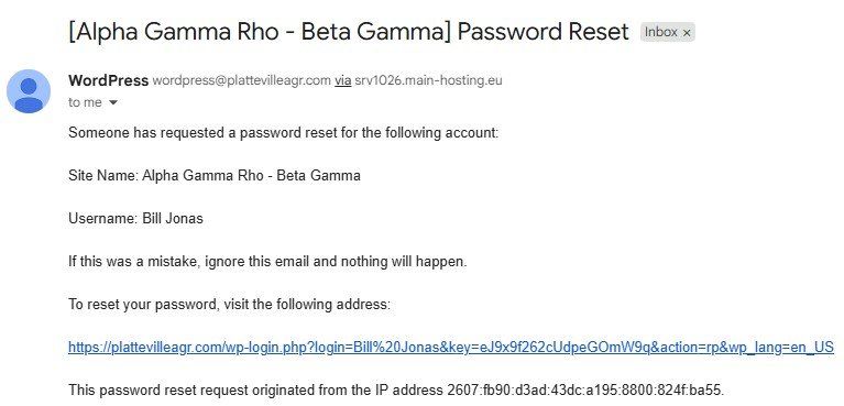 Password Reset Email